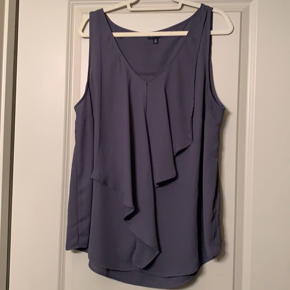 Gray ruffled tank top